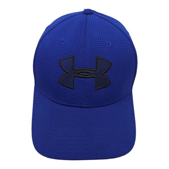 Under Armour Stretch Fit Adult M/L Cap Golf Hat Baseball Embroidered UA Blue - Picture 1 of 12
